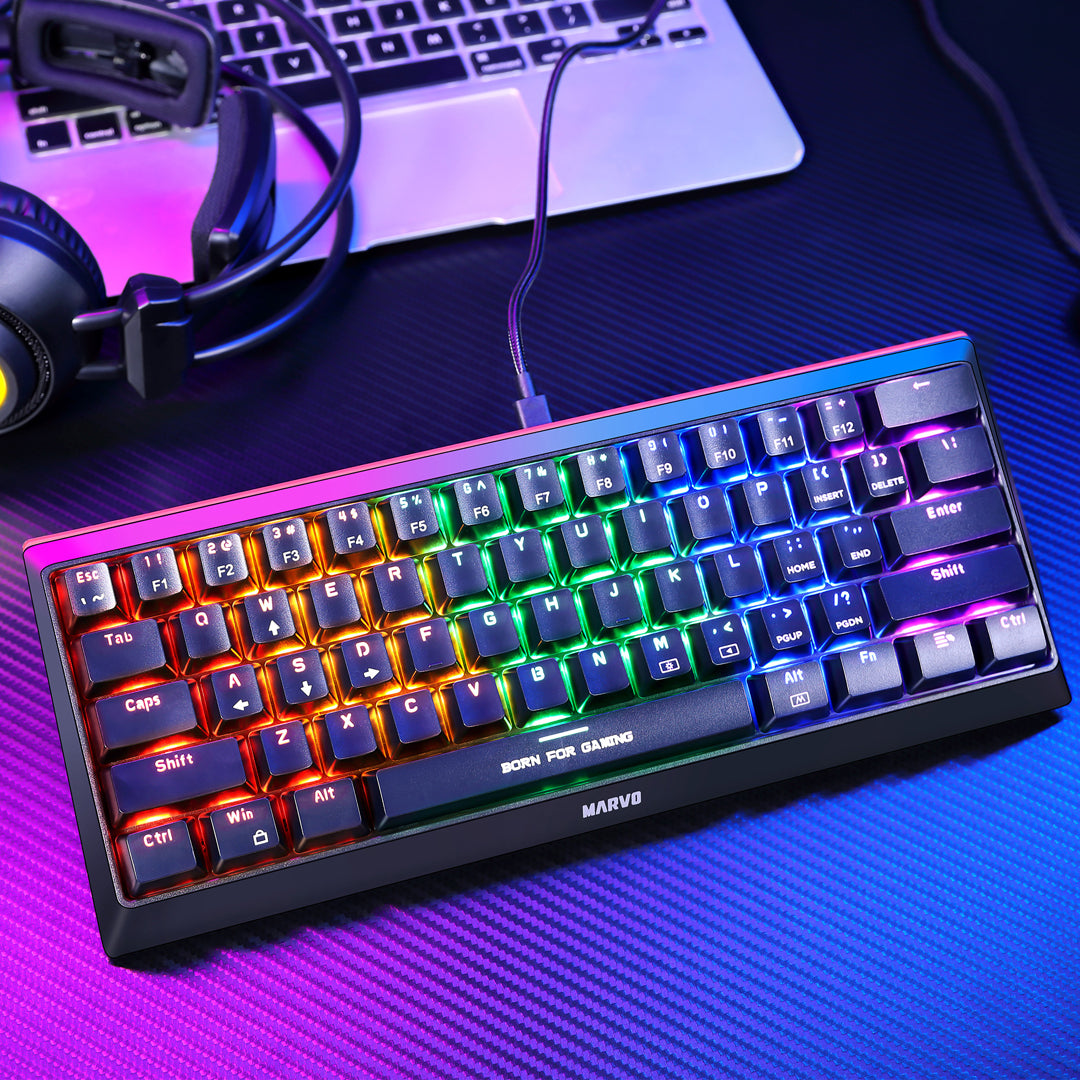 Teclado Mecánico Ultracompacto Gaming 60% Marvo KG962SP-R Switch RED - OUTLET
